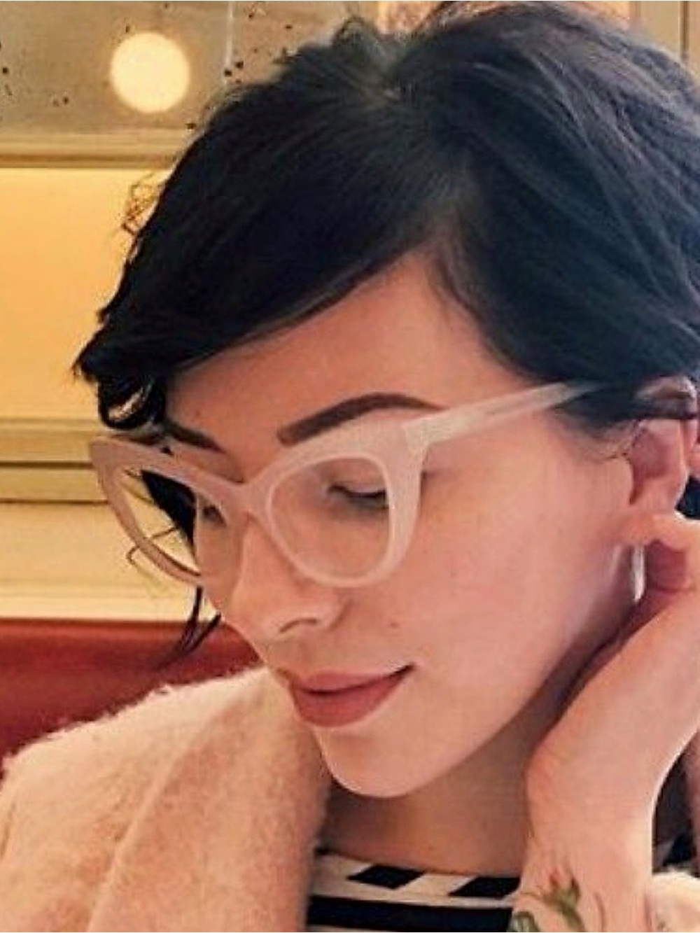 Rare BonLook Keiko Barbie Pink Studded Cat Eye Frames 51/19/145